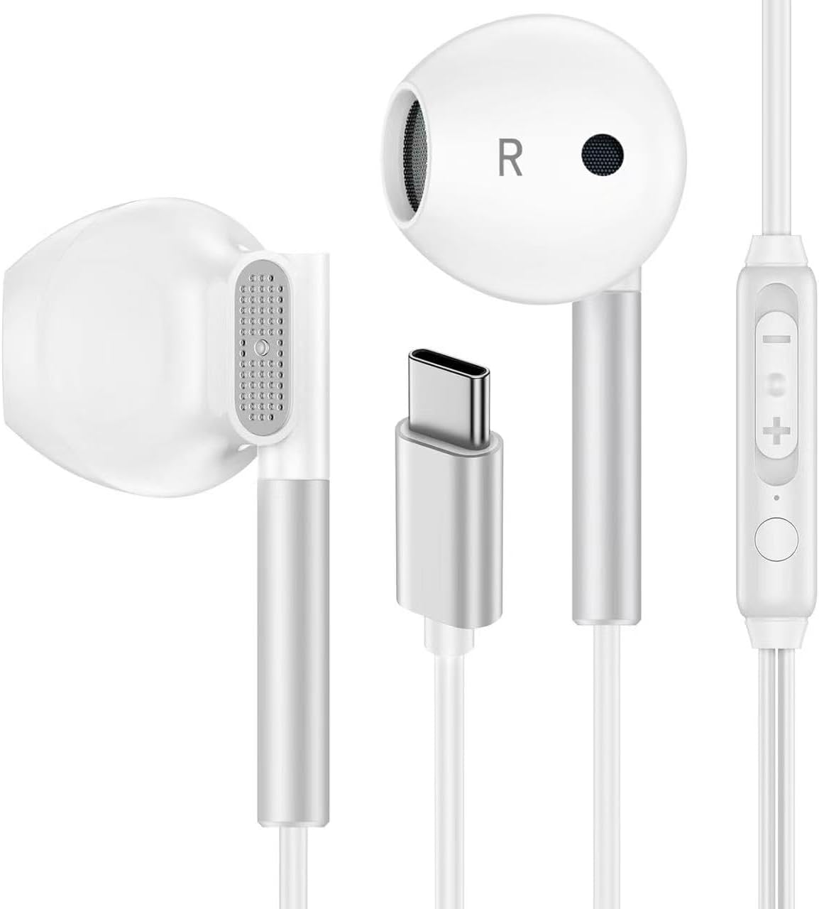 ホワイト 有線イヤホン ケース付き 有線 イヤホン ケース